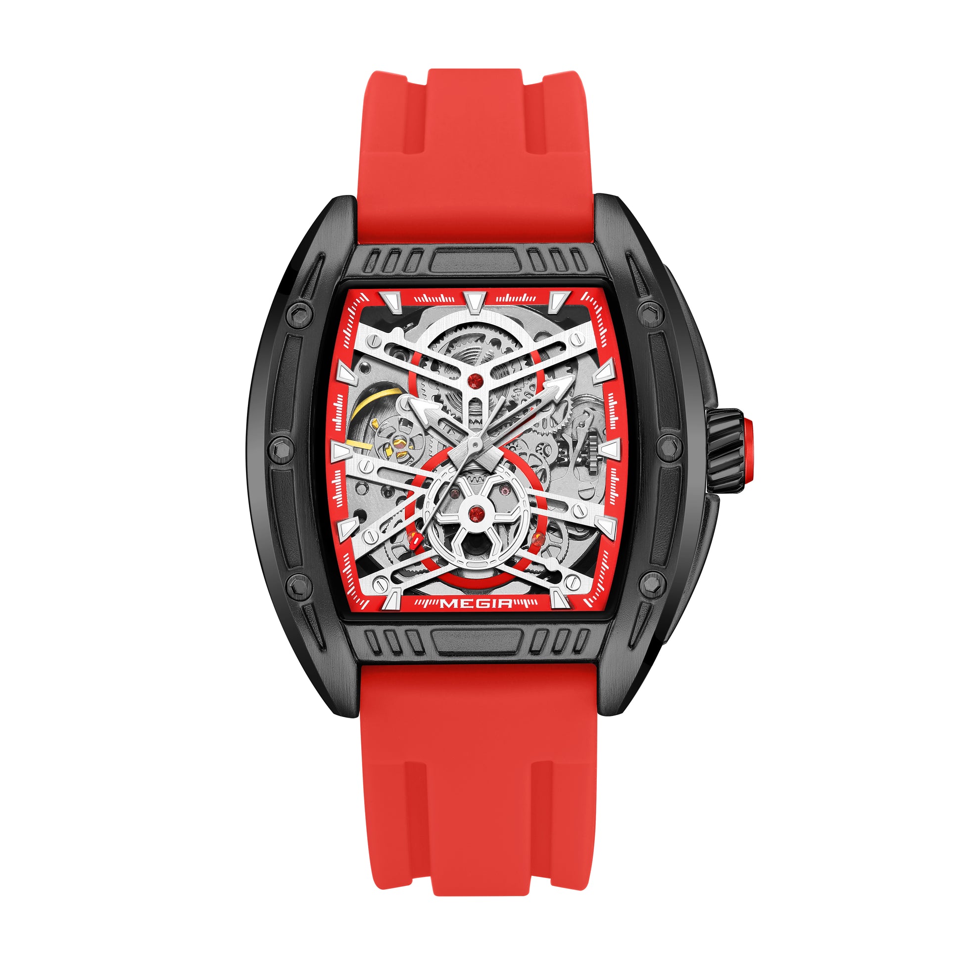 MEGIR Original Luxury Sport Watch for Men Silicone Band Automatic Mechanical Movement WristWatches Luminous Clock Reloj Hombre-15